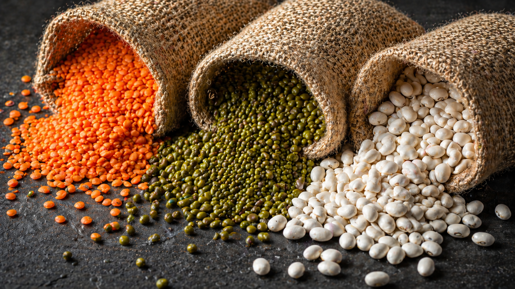 Legumbres variadas como ejemplos de superalimentos baratos y nutritivos