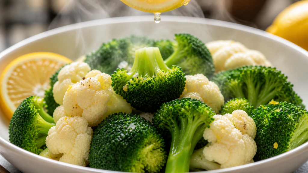 Brócoli y coliflor recién hecho